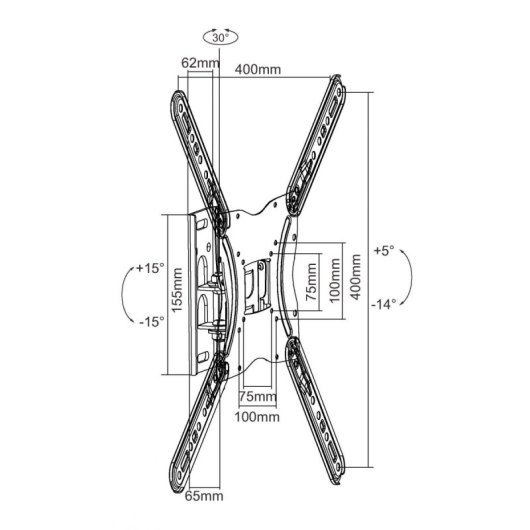 Equip Soporte De Pared Para Pantalla Tv 13" - 55" Inclinable Max 30Kg