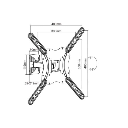 Equip Soporte de Pared para Pantalla 13" - 55" Brazo Inclinable Y Giratorio hasta 30Kg