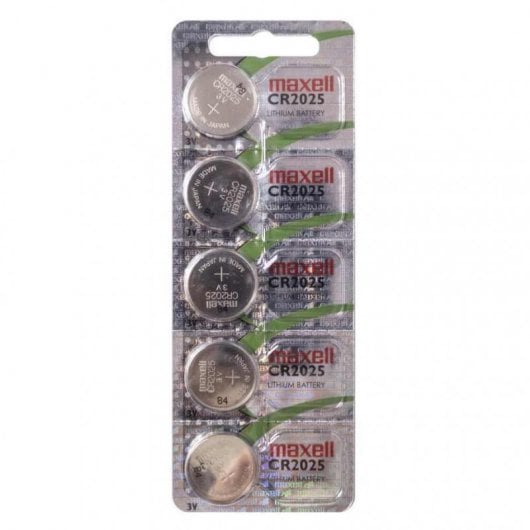 Maxell CR 2025 Lithium-Knopfzellenbatterien, 5er-Pack