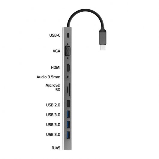 Unotec DockStation USB-C 11 en 1 Gris