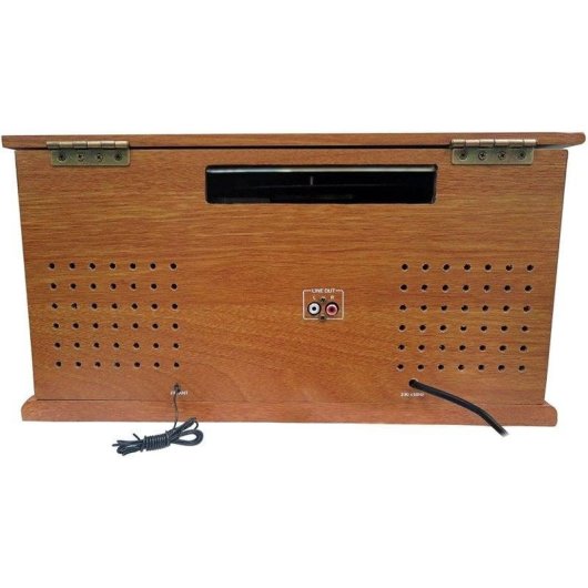 Tocadiscos Sunstech PXRC52CD 5W RMS Bluetooth Tracción Directa CD Cassette Radio Madera