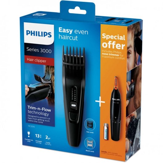 Philips HC3510/85 Cortapelos + Naricero Inalámbricos
