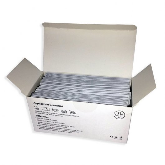 Alcohol Pads Pack 100 Toallitas Desinfectantes con Alcohol