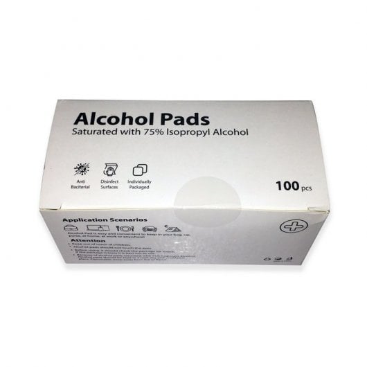 Alcohol Pads Pack 100 Toallitas Desinfectantes con Alcohol