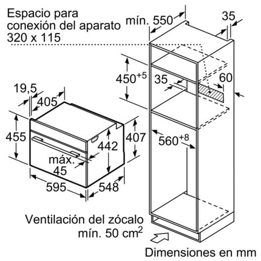 Siemens iQ700 CM633GBS1 Horno Compacto Multifunción con Microondas 45L Acero Inoxidable
