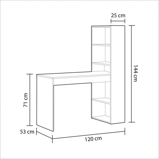 Habitdesign Duplo Mesa de Escritório com Estante Branca Artik