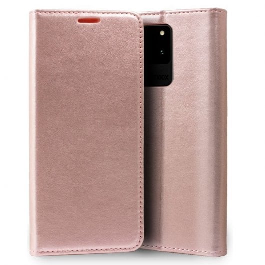 Cool Funda Flip Cover Liso Rosa para Samsung Galaxy S20 Ultra 5G