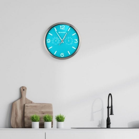 Bresser MyTime DCF Estación Meteorológica Analógica de Pared Celeste