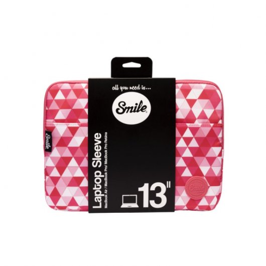 Smile Pink Geometric Bolsa para Portátil 13"