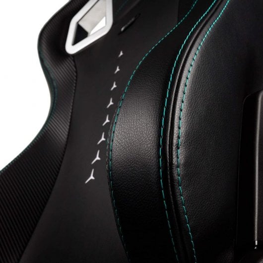 Noblechairs Epic Couro Sintético PU Edição Especial Mercedes-AMG Petronas Motosport Cadeira Gaming