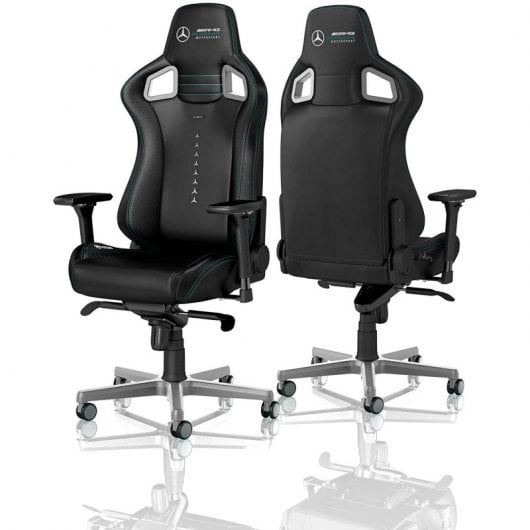 Noblechairs Epic Couro Sintético PU Edição Especial Mercedes-AMG Petronas Motosport Cadeira Gaming