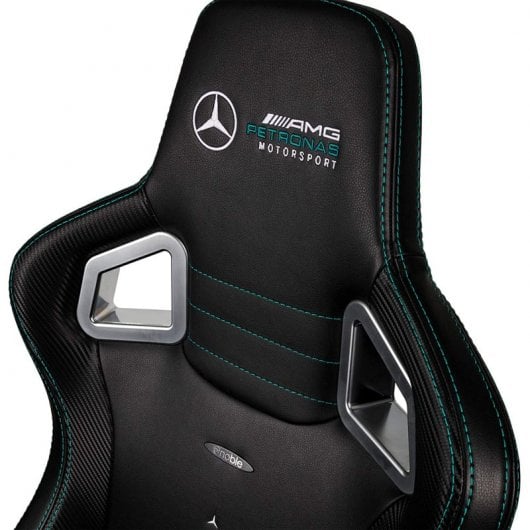 Noblechairs Epic Couro Sintético PU Edição Especial Mercedes-AMG Petronas Motosport Cadeira Gaming