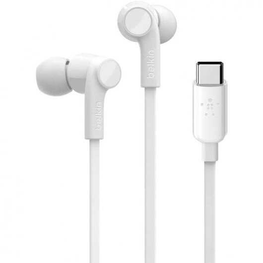Auriculares Belkin Rockstar USB-C com Cancelamento de Ruído Branco