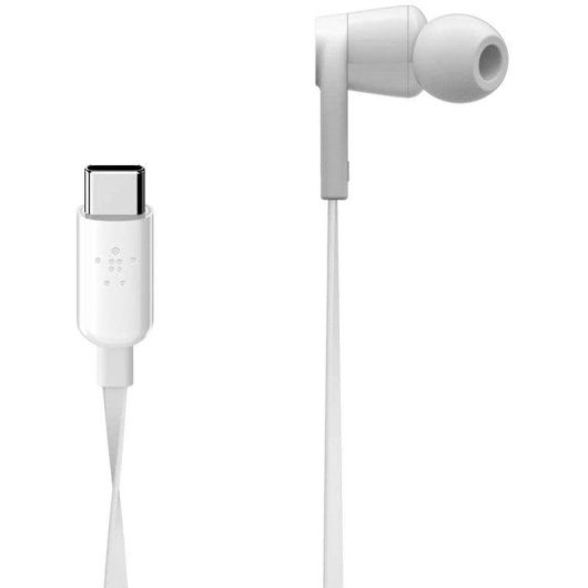 Auriculares Belkin Rockstar USB-C com Cancelamento de Ruído Branco