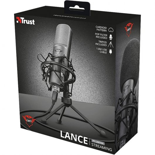Trust GXT 242 Lance Streaming Micrófono Condensador Cardioide