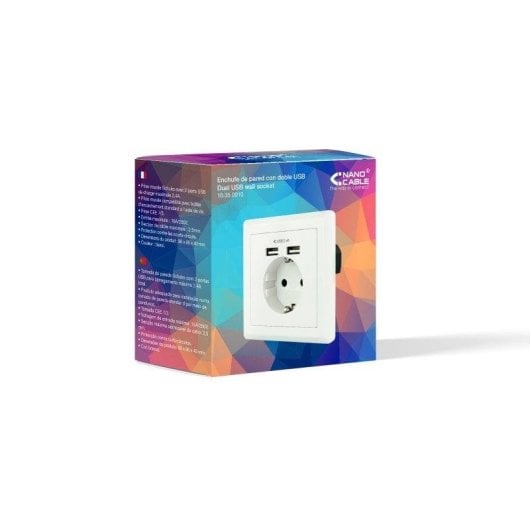 Steckdosenleiste TooQ 1 Steckplatz 2 USB-A mit Schutz Weiß