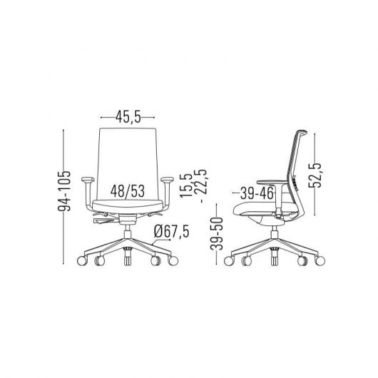Actiu Stay Series 30 Chaise de Bureau Dossier String Tissu Technique Blanc/Gris