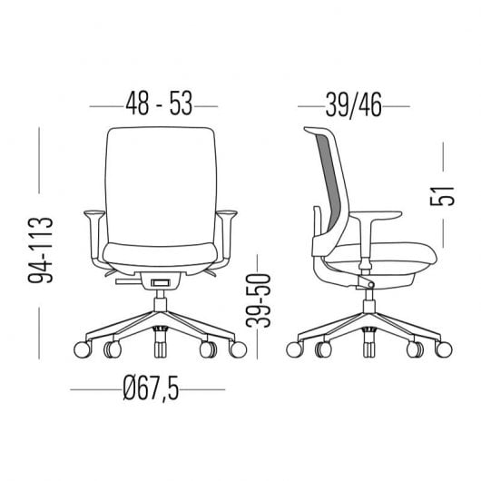 Chaise de bureau Actiu Trim 30 noire