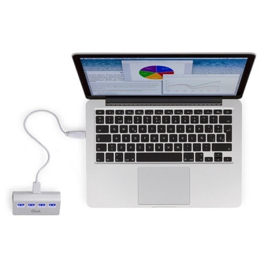 Quick Media Hub 4x USB 3.0 Plata
