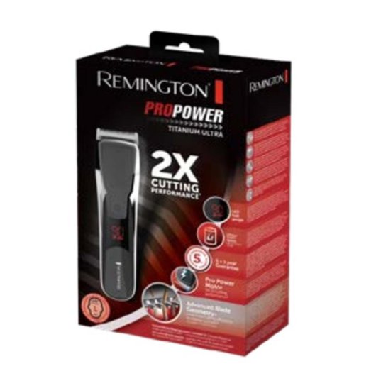 Máquina de Cortar Cabelo Remington Pro Power Titanium Ultra Sem Fios 90min 17 Comprimentos Lavável
