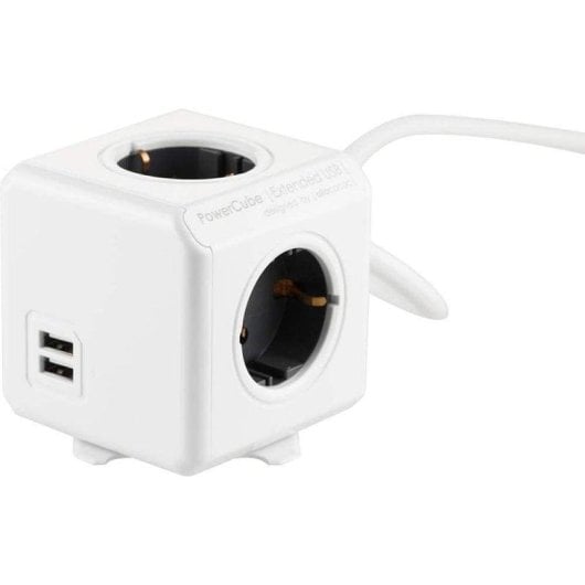 Régua de tomadas PowerCube Extended USB 4 Tomadas 2 USB-A 3m com suporte