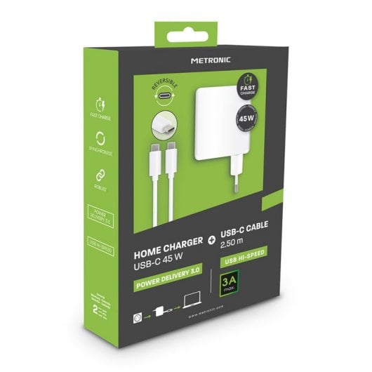 Metronic Cargador USB-C 45W Blanco