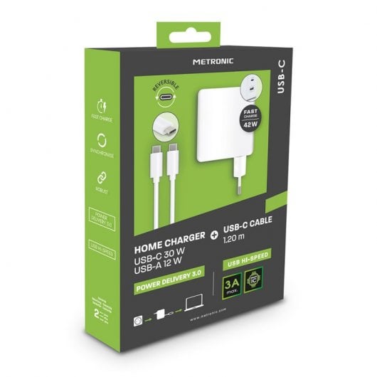 Metronic Cargador USB-C 42W Blanco