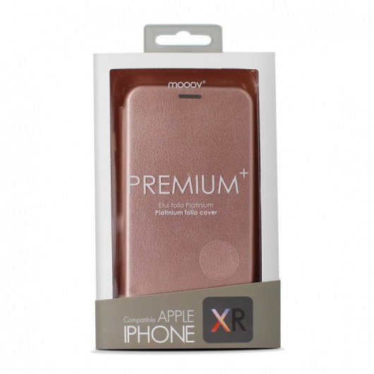 Mooov Folio Clam Funda Oro Rosa iPhone XR