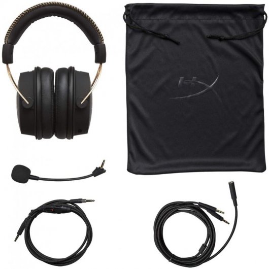 HyperX Cloud Alpha Gold Auriculares Gaming Multiplataforma Preto/Dourado