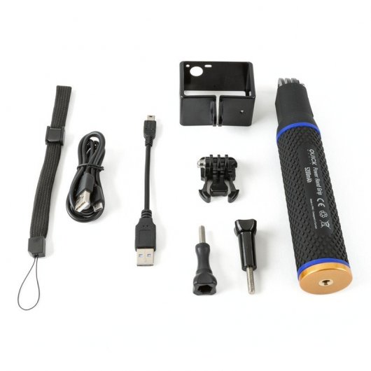 Quick Media Palo Selfie con Adaptador Go-Pro + Power Bank 5200 mAh
