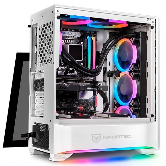 Nfortec Antares USB 3.0 Cristal Templado RGB Blanca Refurbished