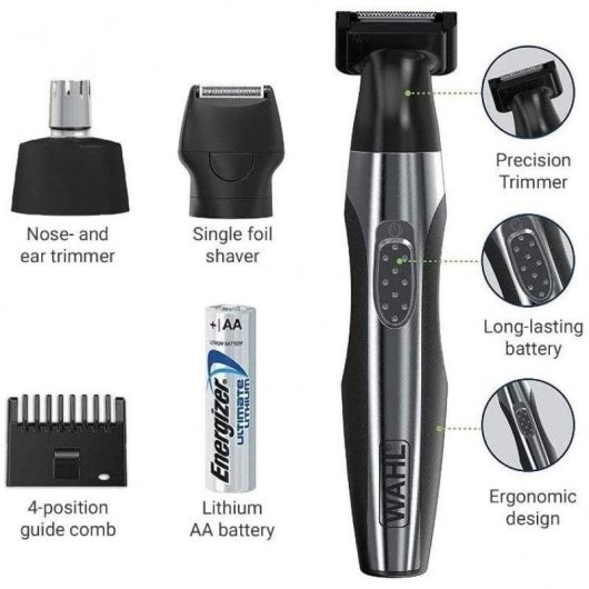 Nasen und Ohrentrimmer Wahl 5604 Travel Kit Deluxe Kabellos 4 Längen 1 Aufsatz Trocken