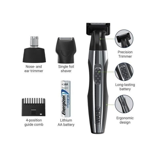 Nasen und Ohrentrimmer Wahl 5604 Travel Kit Deluxe Kabellos 4 Längen 1 Aufsatz Trocken