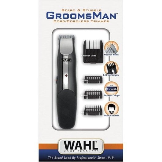 Bartschneider Wahl Groomsman 9918-1416 Kabellos 60min 9 Längeneinstellungen 4 Aufsteckkämme
