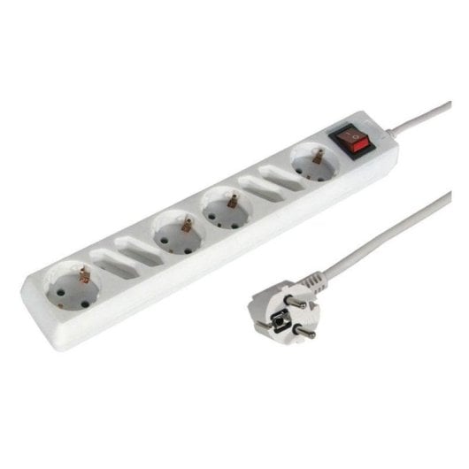 Régua de tomadas Phasak RN 1044 8 tomadas proteção interruptor cabo 1,5 m branca