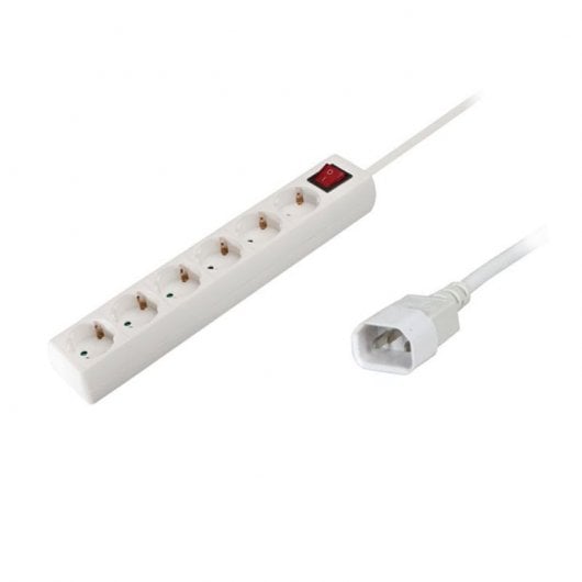 Ciabatta elettrica Phasak BNS 1208 T IEC 6 prese 1,5 m bianca