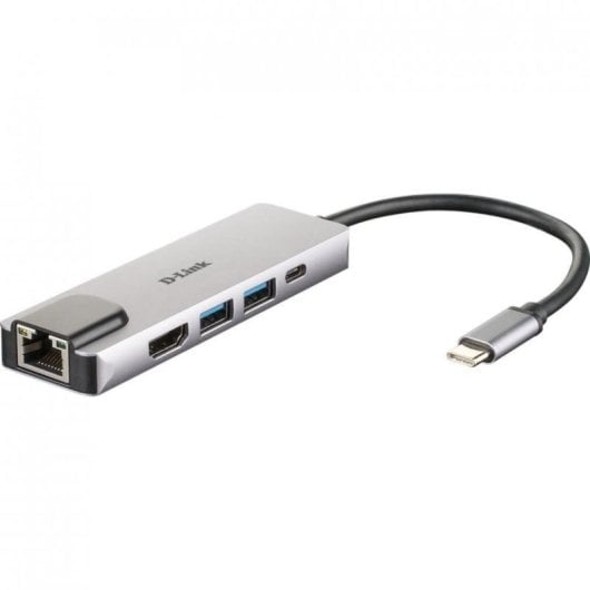 USB-C Hub D-Link DUB-M520 5-in-1 4K HDMI RJ45 2x USB 3.0 Thunderbolt 3 Aluminium