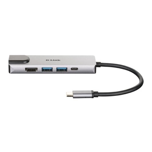 USB-C Hub D-Link DUB-M520 5-in-1 4K HDMI RJ45 2x USB 3.0 Thunderbolt 3 Aluminium