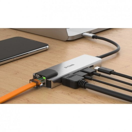 D-Link DUB-M520 Hub 5 em 1 HDMI 4K/RJ45/USB 3.0/USB-C