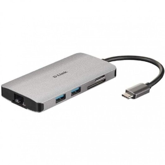 D-Link DUB-M810 Hub 8 en 1 Lector SD/MicroSD/HDMI 4K/USB-C/USB 3.0/RJ45