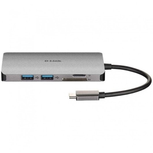D-Link DUB-M810 Hub 8 en 1 Lector SD/MicroSD/HDMI 4K/USB-C/USB 3.0/RJ45