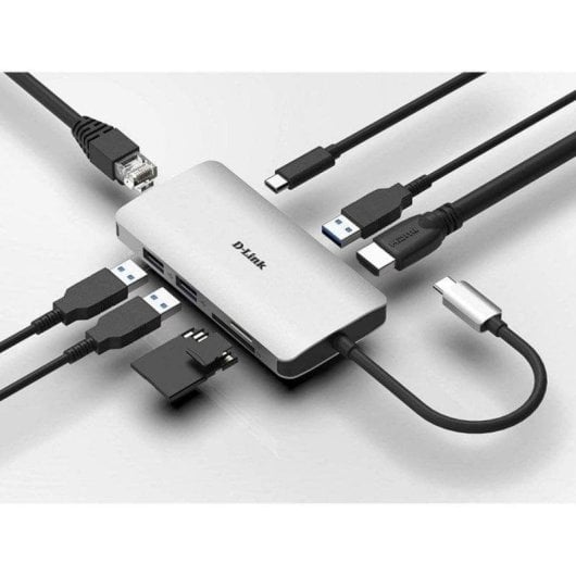 D-Link DUB-M810 Hub 8 en 1 Lector SD/MicroSD/HDMI 4K/USB-C/USB 3.0/RJ45