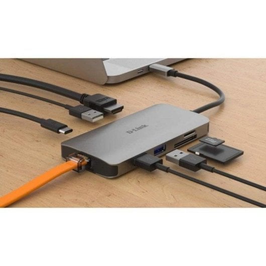 Dockingstation D-Link DUB-M810 8-in-1 Aluminium USB-C HDMI 4K RJ45 SD
