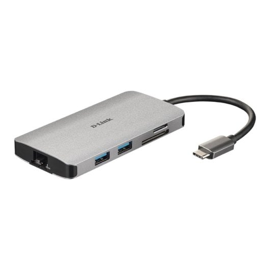 Hub D-Link DUB-M810 USB-C 8-en-1 HDMI 4K Ethernet RJ45 Aluminium
