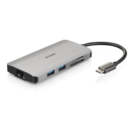 Hub D-Link DUB-M810 USB-C 8-en-1 HDMI 4K Ethernet RJ45 Aluminium