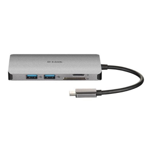Hub D-Link DUB-M810 USB-C 8-en-1 HDMI 4K Ethernet RJ45 Aluminium