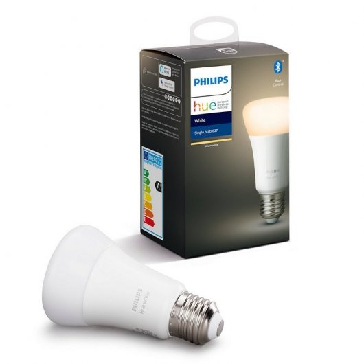 Philips Pack Hue White Bombilla LED E27 9W Blanco Cálido + Hue Interruptor Atenuador Inalámbrico