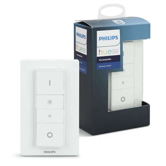 Philips Pack Hue White Ambiance Bombilla LED E27 9W Blanca + Hue Bridge + Hue Interruptor Atenuador