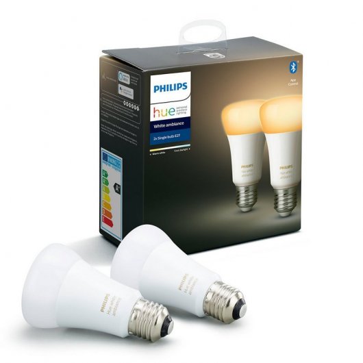Philips Pack 3 Lâmpadas  Inteligentes Hue White Ambiance LED 8.5W E27 Luz Branca Quente e Fria