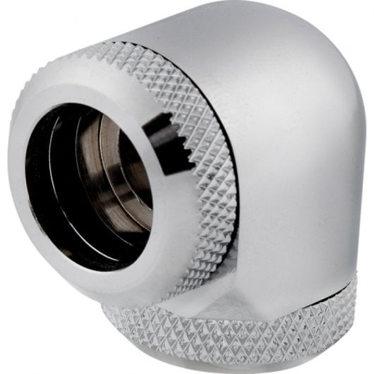 Corsair Racro 14 mm de 90° Hydro X Series XF Rígido Pack de 2 Unidades Cromado